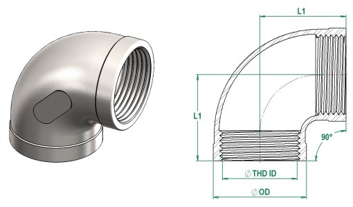 Góc ren 90 độ