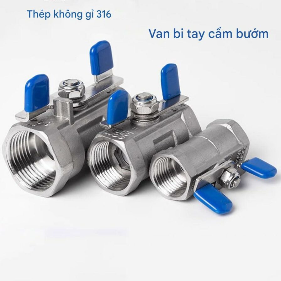 Van bi ren một mảnh tay bướm inox 316