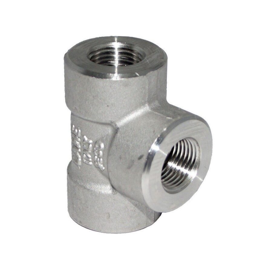 Tê áp cao ren npt inox 316